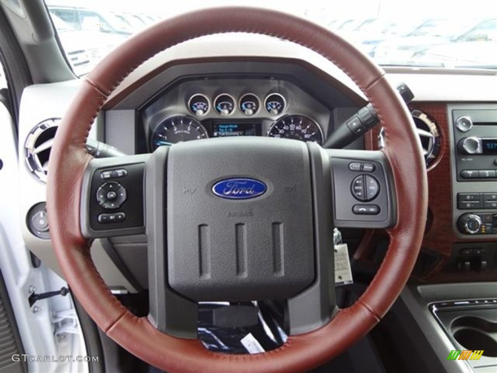 2012 Ford F350 Super Duty King Ranch Crew Cab 4x4 Dually Chaparral Leather Steering Wheel Photo #60192547
