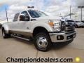 2012 White Platinum Metallic Tri-Coat Ford F350 Super Duty Lariat Crew Cab 4x4 Dually  photo #1