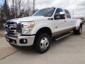 2012 White Platinum Metallic Tri-Coat Ford F350 Super Duty Lariat Crew Cab 4x4 Dually  photo #3