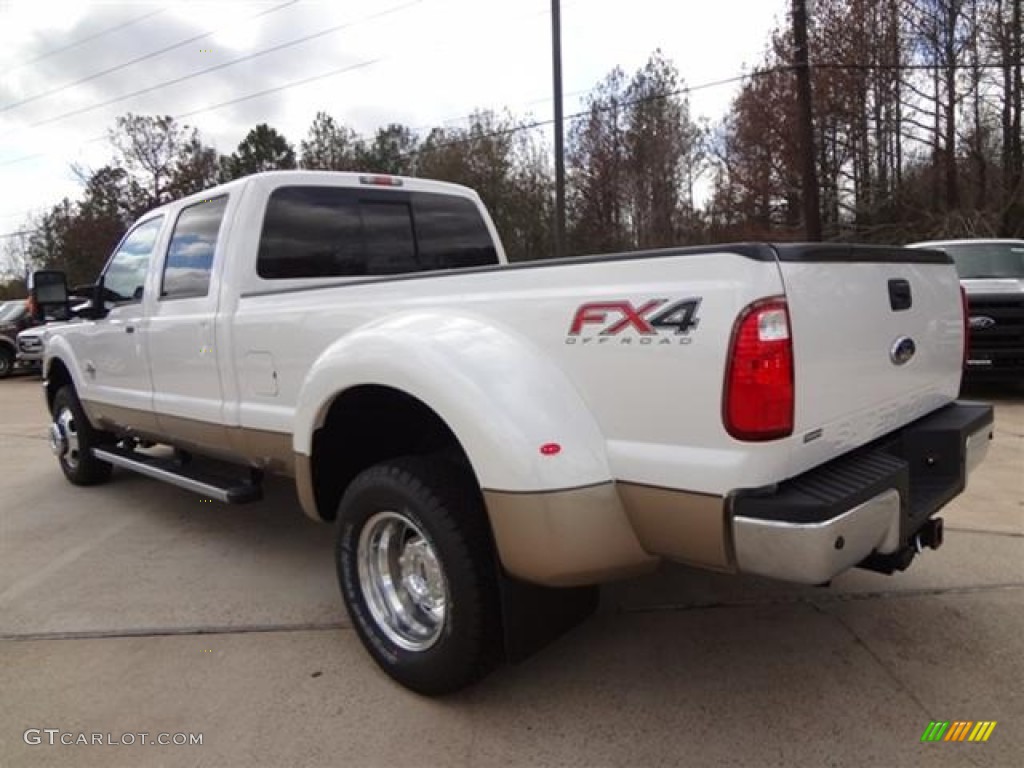 2012 F350 Super Duty Lariat Crew Cab 4x4 Dually - White Platinum Metallic Tri-Coat / Adobe photo #5