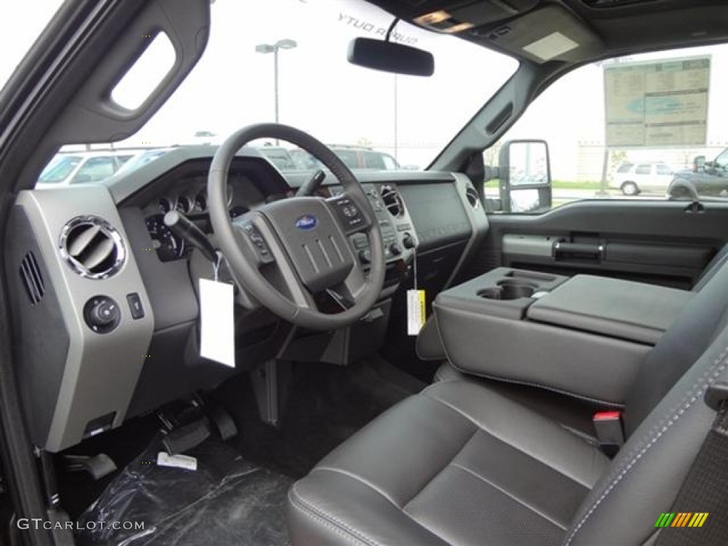 Black Interior 2012 Ford F250 Super Duty Lariat Crew Cab 4x4 Photo #60192945