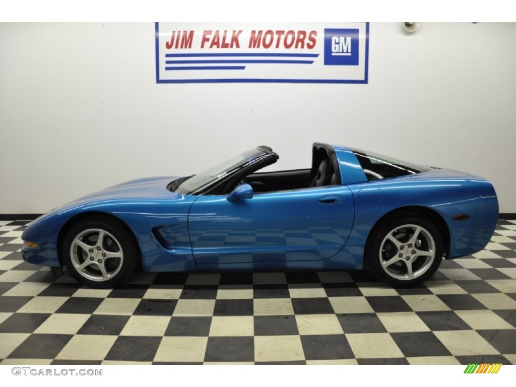 2000 Corvette Coupe - Nassau Blue Metallic / Black photo #3
