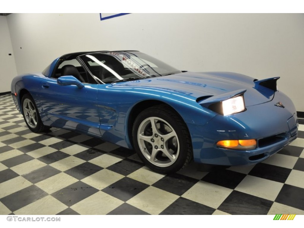 2000 Corvette Coupe - Nassau Blue Metallic / Black photo #6