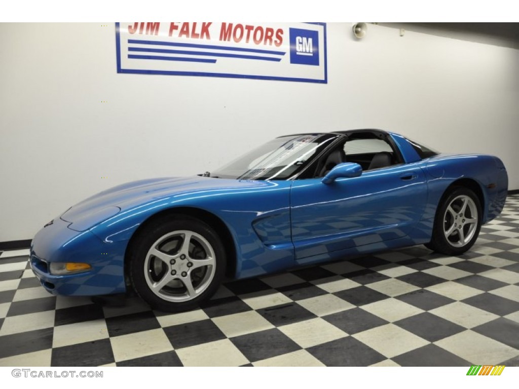 2000 Corvette Coupe - Nassau Blue Metallic / Black photo #45