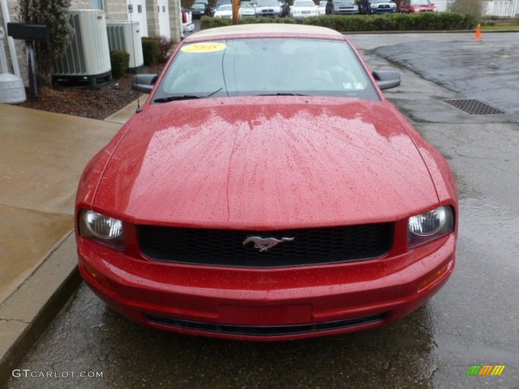 2008 Mustang V6 Deluxe Convertible - Dark Candy Apple Red / Medium Parchment photo #7