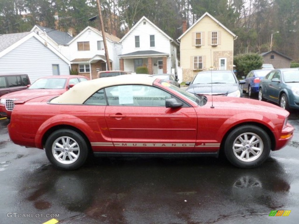 Dark Candy Apple Red 2008 Ford Mustang V6 Deluxe Convertible Exterior Photo #60196589