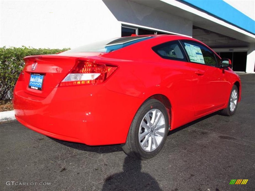2012 Civic EX-L Coupe - Rallye Red / Gray photo #3