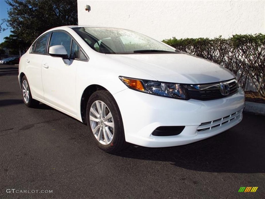 2012 Civic EX Sedan - Taffeta White / Stone photo #1