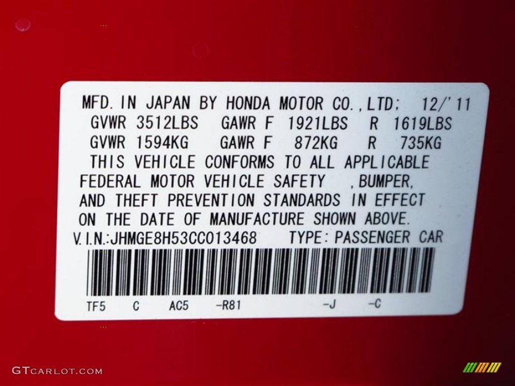 2012 Honda Fit Sport Parts Photos
