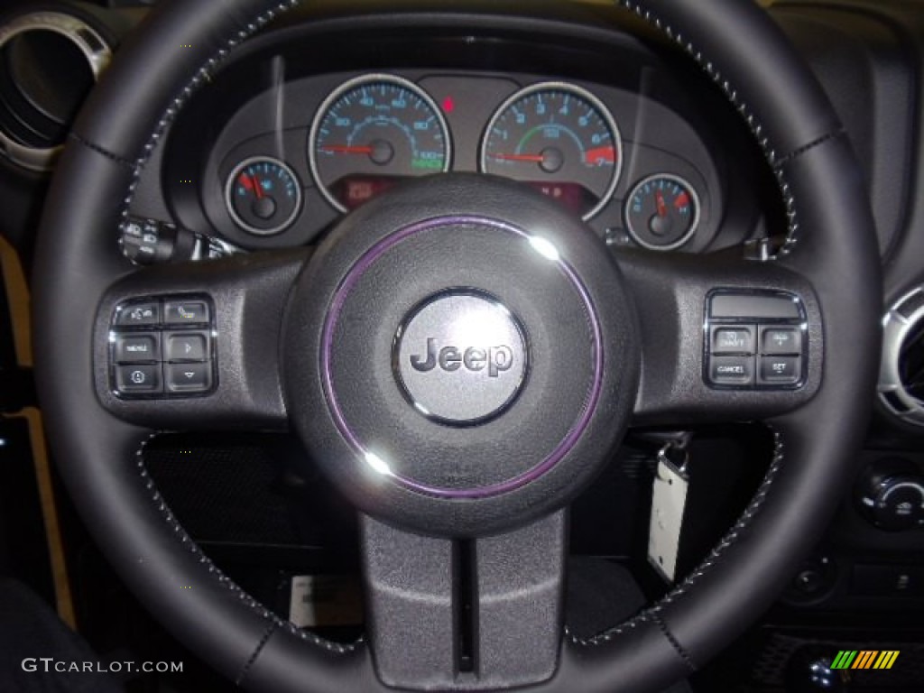 2012 Jeep Wrangler Call of Duty: MW3 Edition 4x4 Call of Duty: Black Sedosa/Silver French-Accent Steering Wheel Photo #60198001