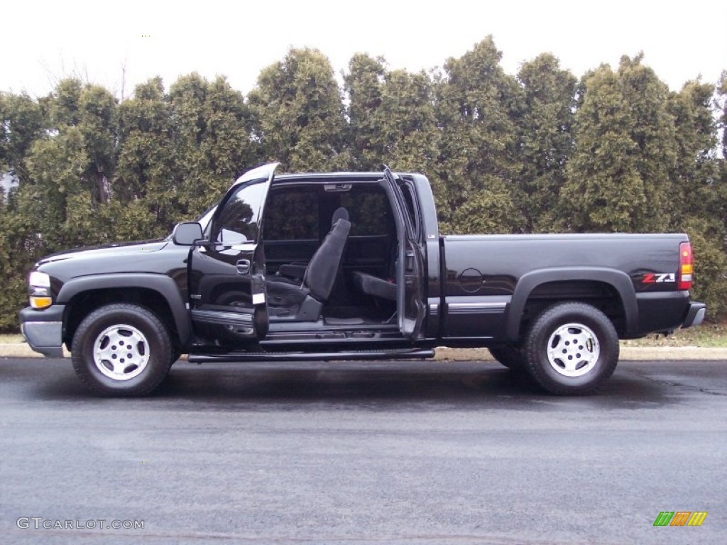 2001 Silverado 1500 LS Extended Cab 4x4 - Onyx Black / Graphite photo #9