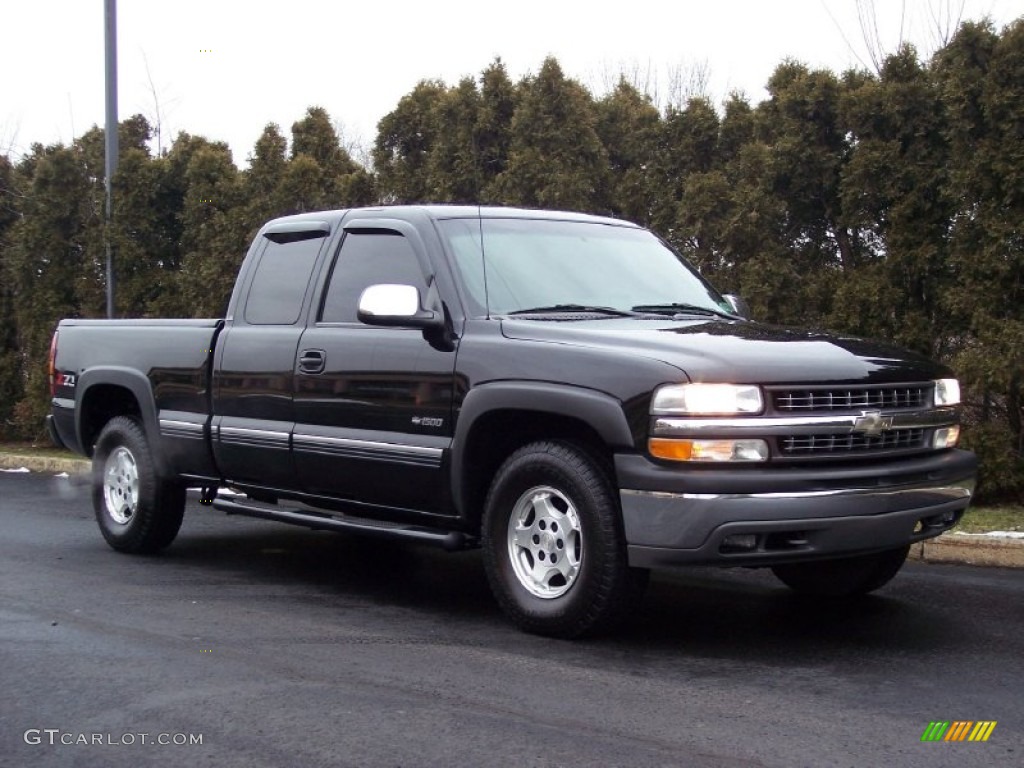 2001 Silverado 1500 LS Extended Cab 4x4 - Onyx Black / Graphite photo #12