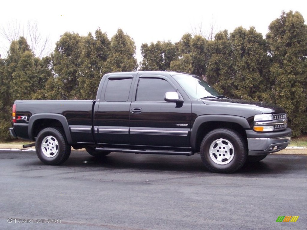 2001 Silverado 1500 LS Extended Cab 4x4 - Onyx Black / Graphite photo #14