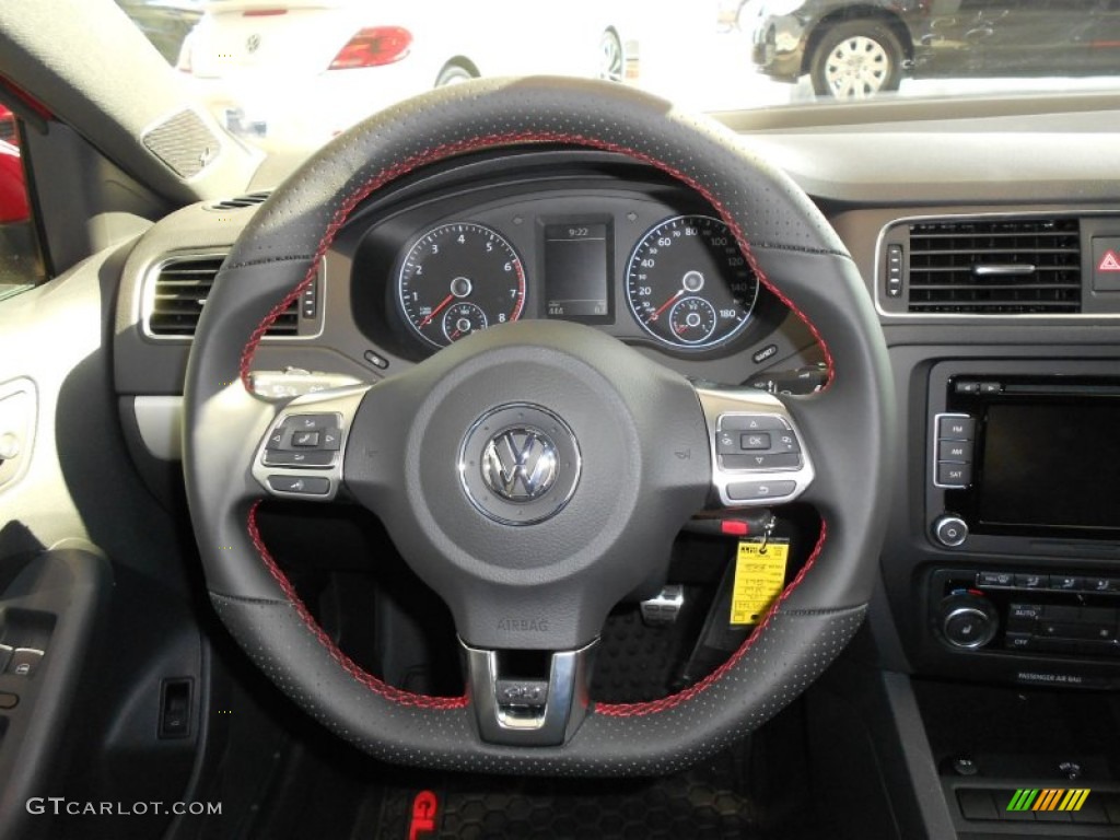 2012 Volkswagen Jetta GLI Titan Black Steering Wheel Photo #60199765