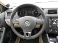 Cornsilk Beige 2012 Volkswagen Jetta TDI Sedan Steering Wheel