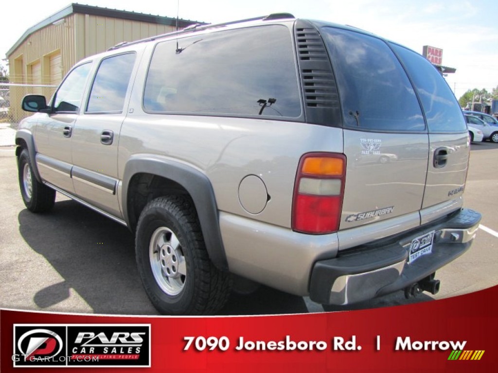 2001 Suburban 1500 LS - Light Pewter Metallic / Tan photo #2