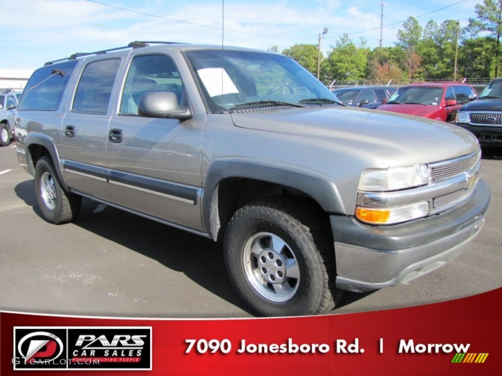 2001 Suburban 1500 LS - Light Pewter Metallic / Tan photo #4