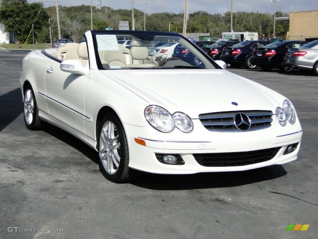 2009 CLK 350 Cabriolet - Arctic White / Stone photo #2