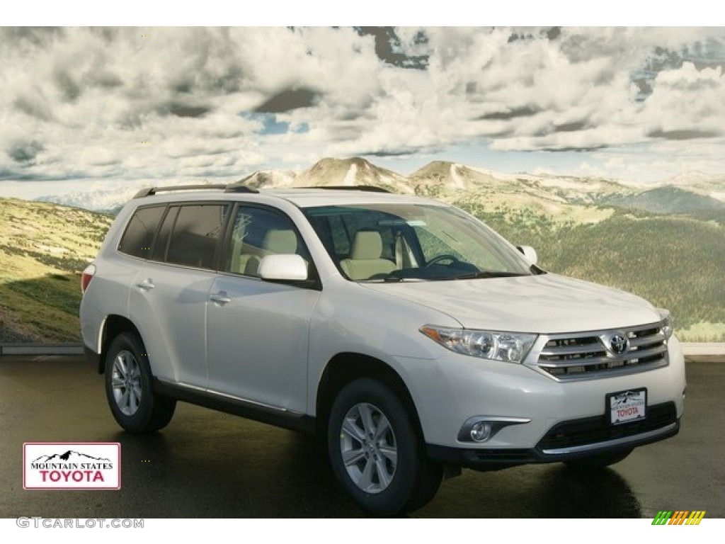 2012 Highlander V6 4WD - Blizzard White Pearl / Sand Beige photo #1