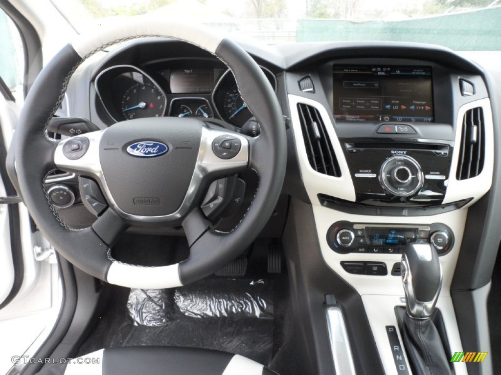 2012 Ford Focus Titanium 5-Door Arctic White Leather Dashboard Photo #60207901