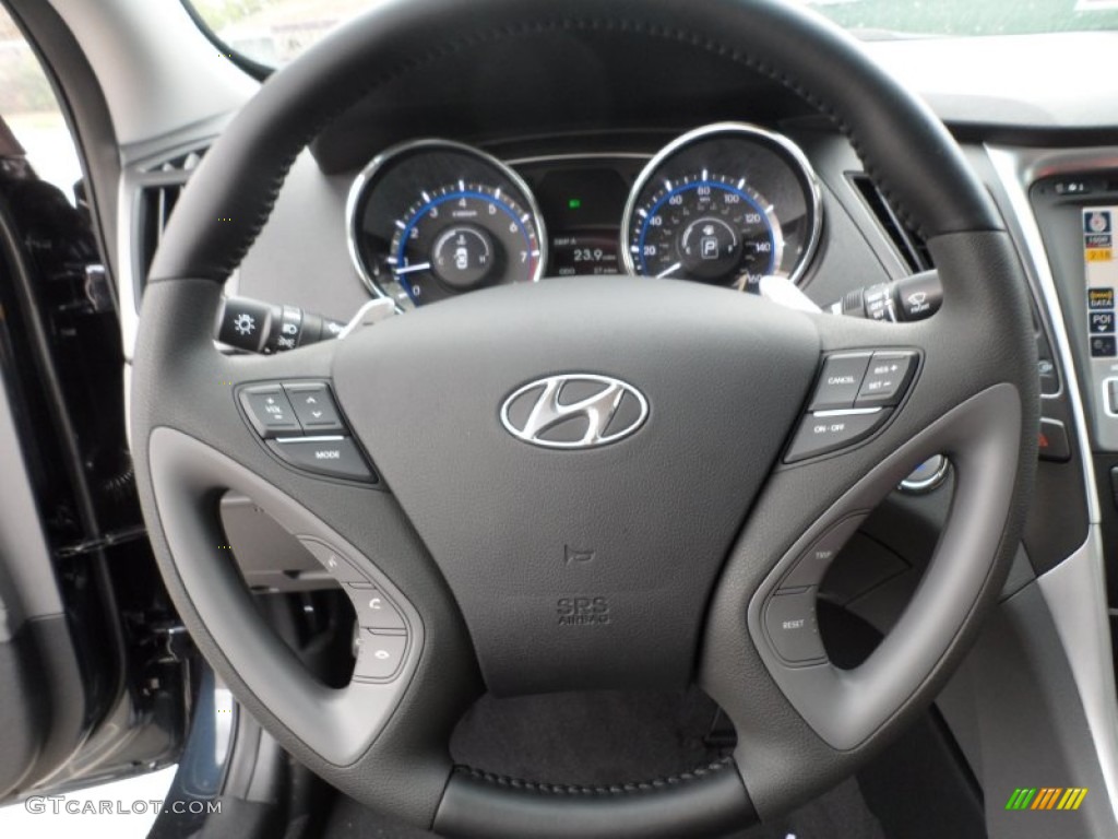 2012 Hyundai Sonata SE Gray Steering Wheel Photo #60208273