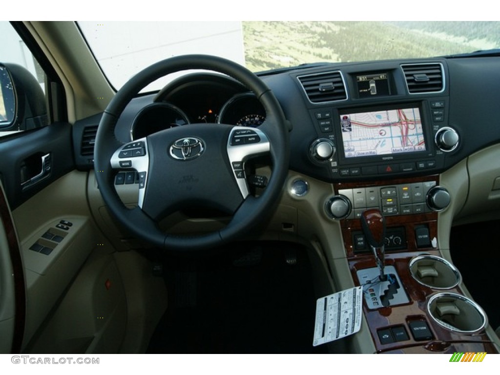 2012 Highlander Hybrid Limited 4WD - Black / Sand Beige photo #13