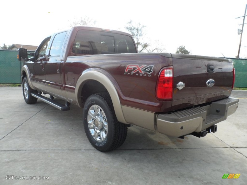 2012 F250 Super Duty King Ranch Crew Cab 4x4 - Autumn Red Metallic / Chaparral Leather photo #5