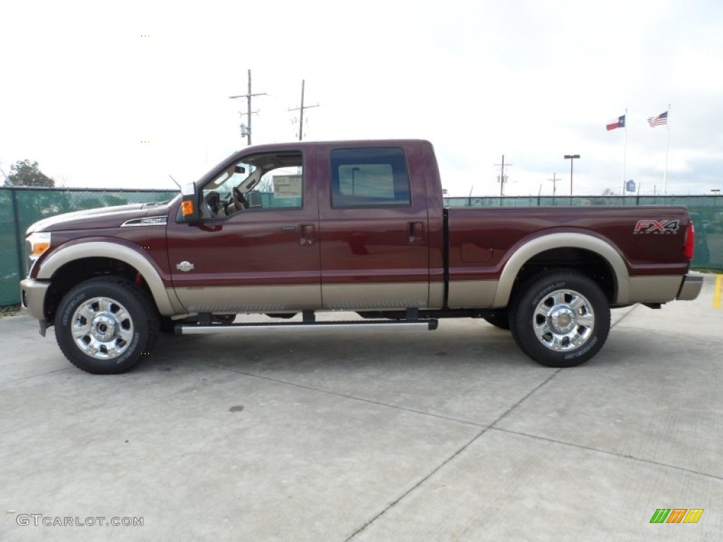 2012 F250 Super Duty King Ranch Crew Cab 4x4 - Autumn Red Metallic / Chaparral Leather photo #6