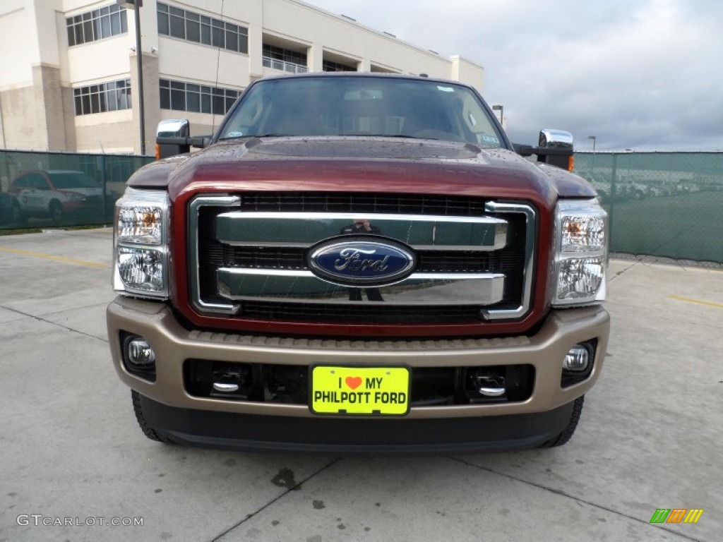 2012 F250 Super Duty King Ranch Crew Cab 4x4 - Autumn Red Metallic / Chaparral Leather photo #8