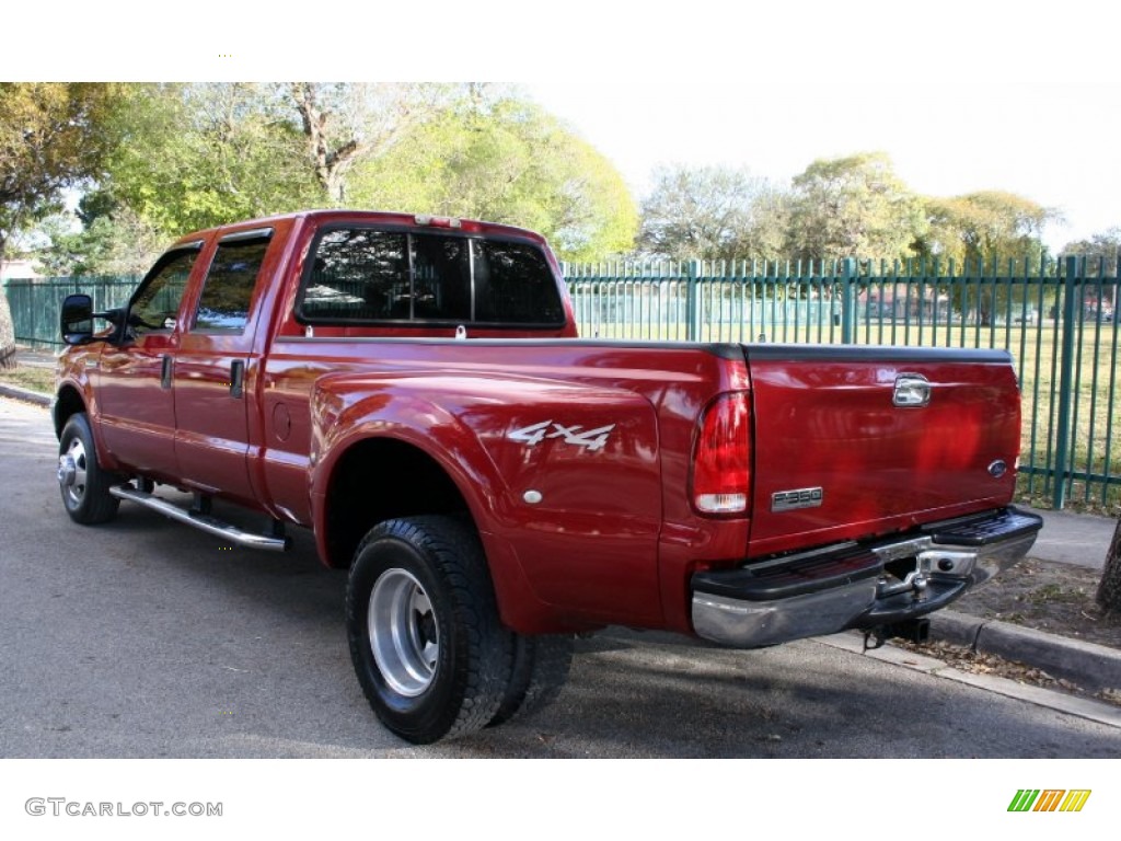 2001 F350 Super Duty Lariat Crew Cab 4x4 Dually - Toreador Red Metallic / Medium Graphite photo #7