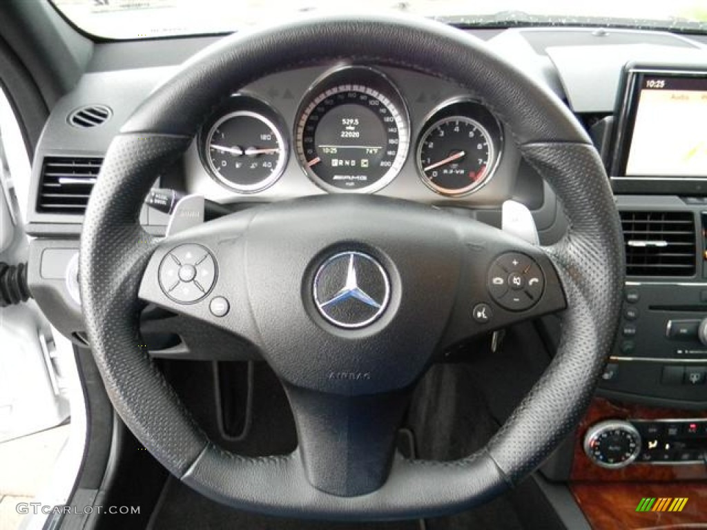2009 Mercedes-Benz C 63 AMG Black AMG Premium Leather Steering Wheel Photo #60214828