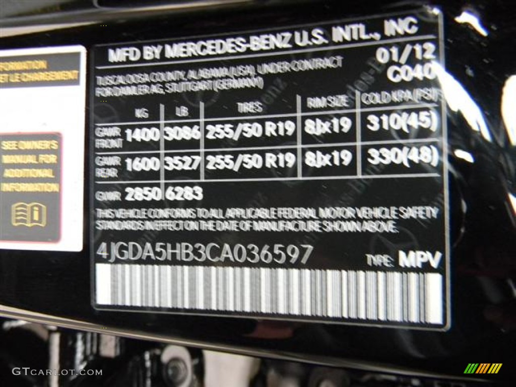 2012 ML Color Code 040 for Black Photo #60215587