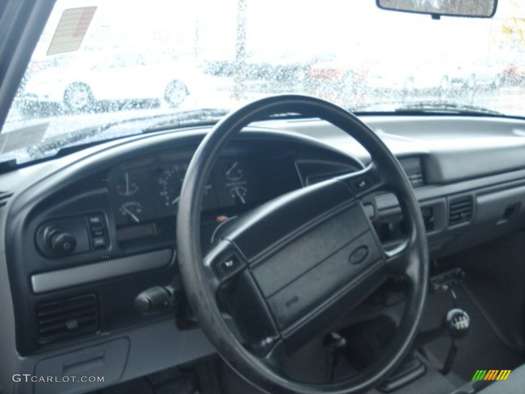 1995 F150 XLT Regular Cab 4x4 - Bright Sapphire Pearl Metallic / Gray photo #8