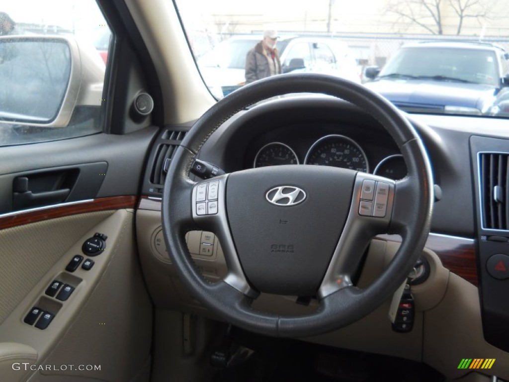 2009 Hyundai Veracruz Limited AWD Beige Steering Wheel Photo #60217549