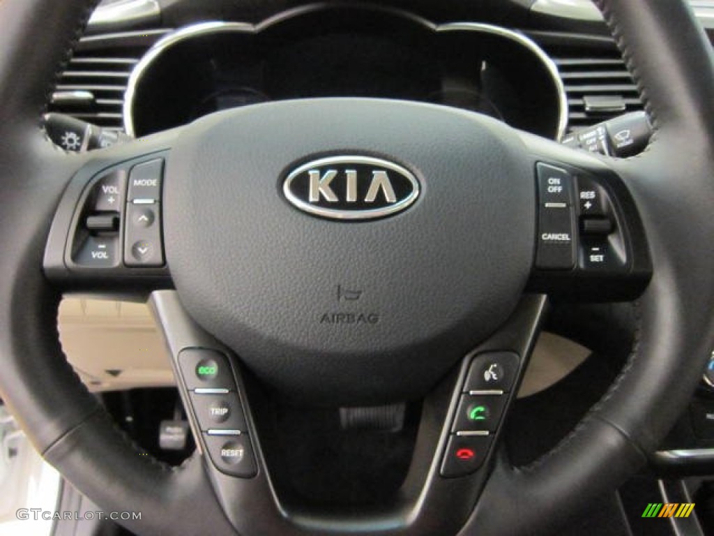 2011 Kia Optima Hybrid Beige Steering Wheel Photo #60218557