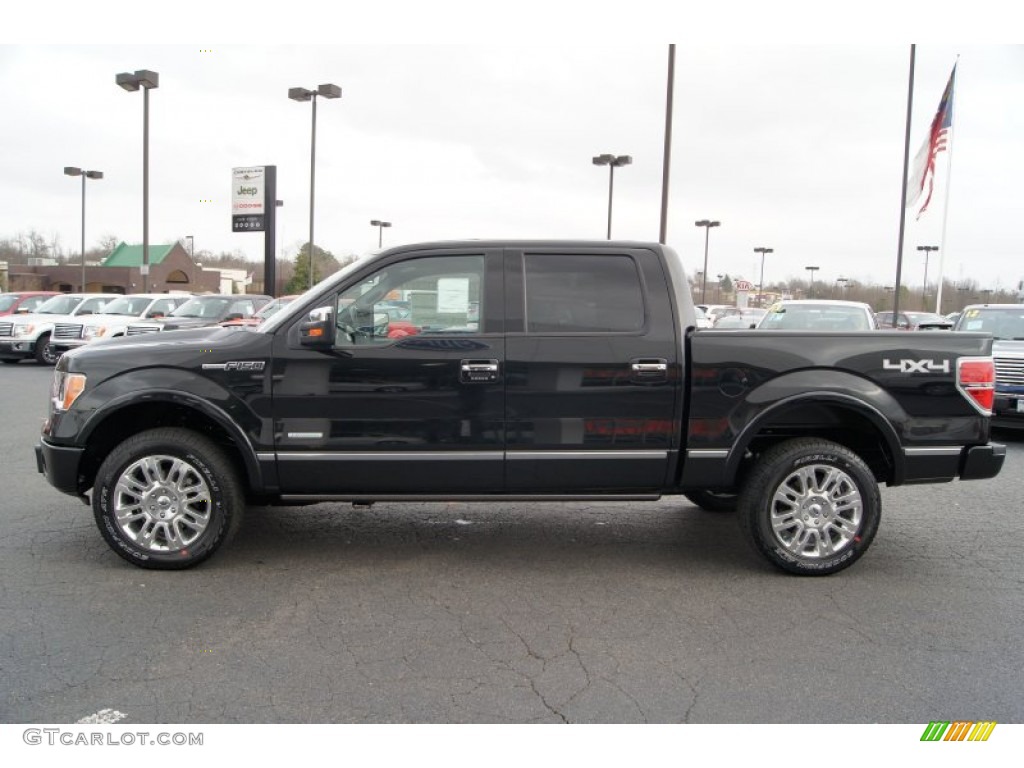 2012 F150 Platinum SuperCrew 4x4 - Tuxedo Black Metallic / Platinum Sienna Brown/Black Leather photo #5