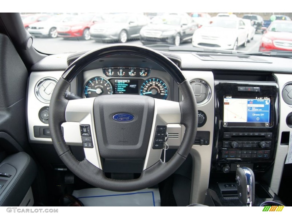 2012 F150 Platinum SuperCrew 4x4 - Tuxedo Black Metallic / Platinum Sienna Brown/Black Leather photo #33