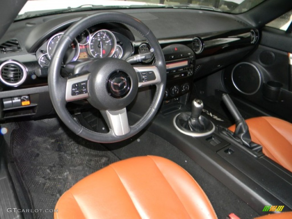 2008 Mazda MX-5 Miata Grand Touring Roadster Saddle Brown Dashboard Photo #60221659