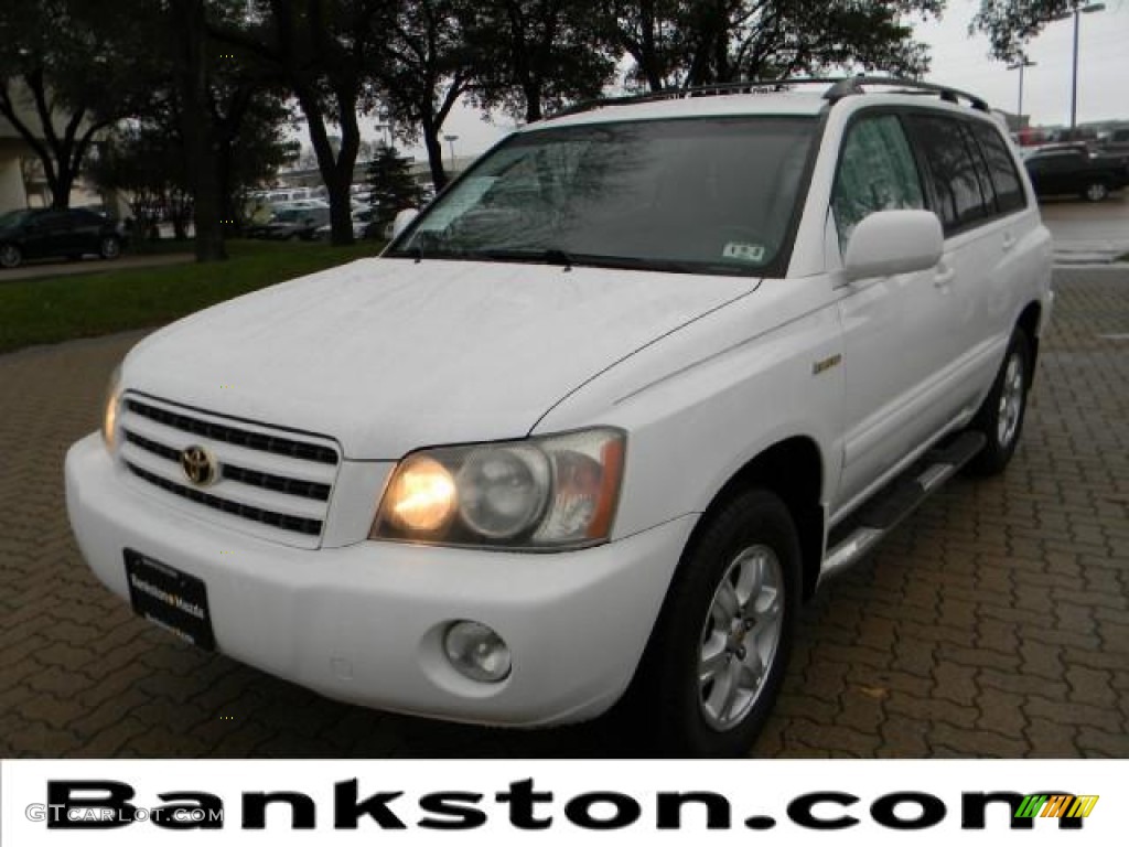 2001 Highlander V6 4WD - Super White / Ivory photo #1