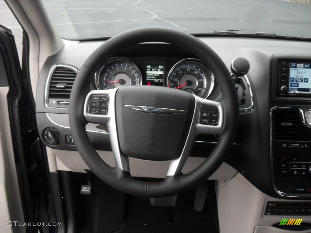 2012 Chrysler Town & Country Touring - L Black/Light Graystone Steering Wheel Photo #60224032