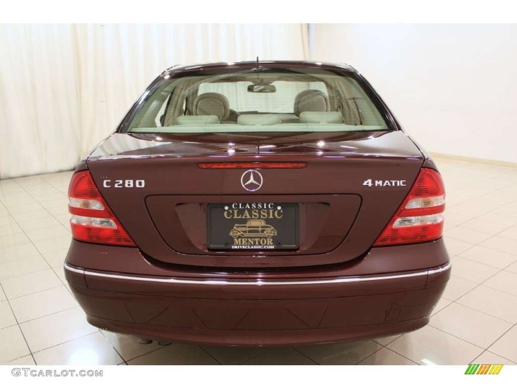 2006 C 280 4Matic Luxury - Barolo Red Metallic / Stone photo #4