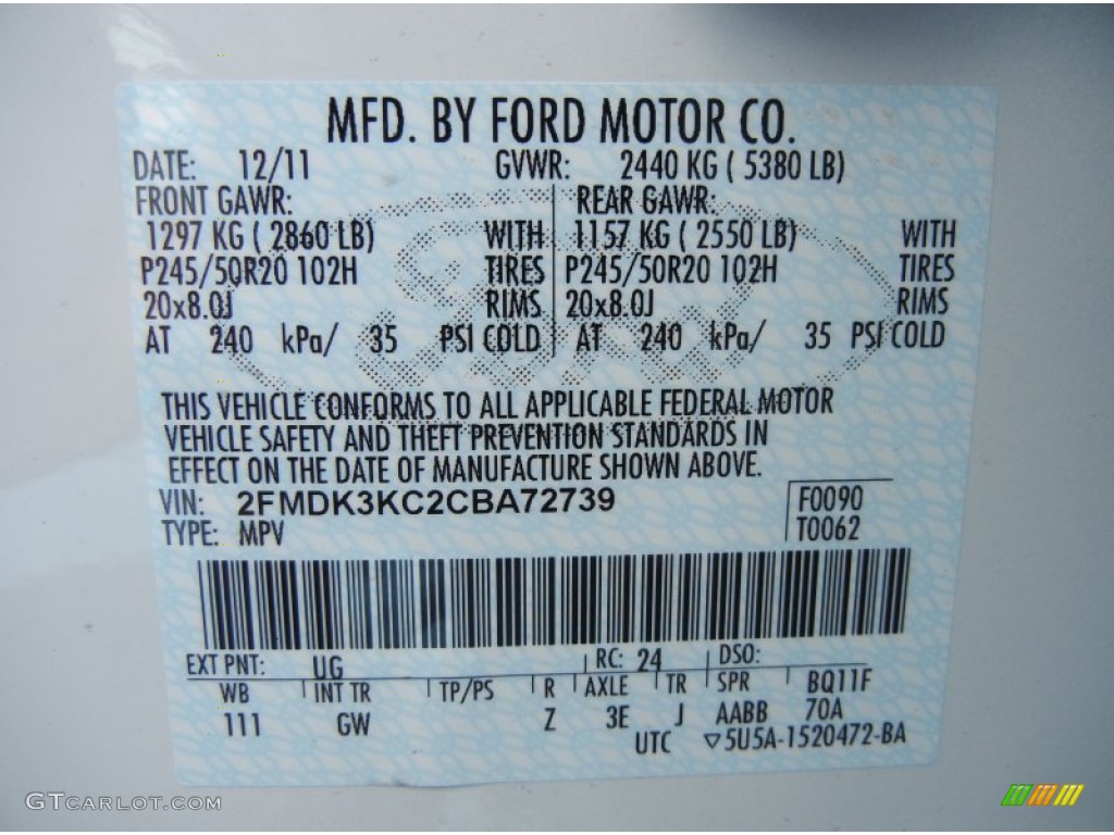 2012 Edge Limited - White Platinum Metallic Tri-Coat / Charcoal Black photo #13