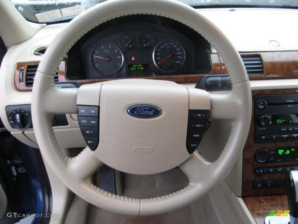 2006 Ford Five Hundred SEL AWD Pebble Beige Steering Wheel Photo #60229381