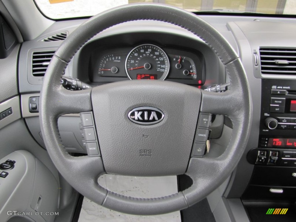 2009 Kia Borrego EX V6 4x4 Gray Steering Wheel Photo #60229630