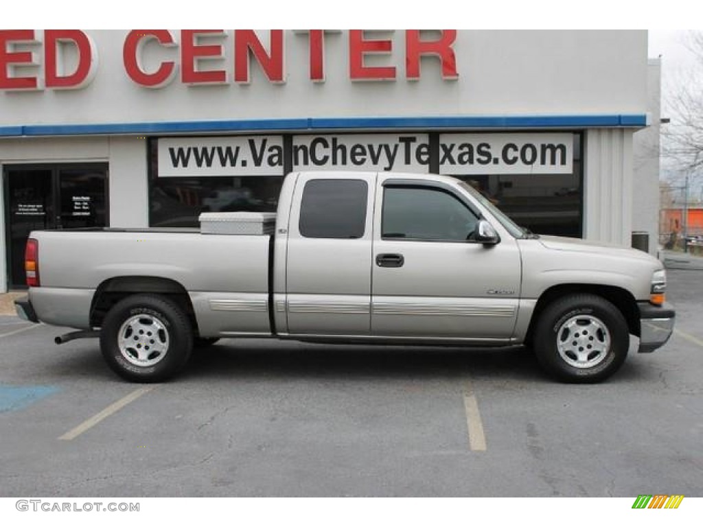 2000 Silverado 1500 LS Extended Cab - Light Pewter Metallic / Medium Gray photo #8