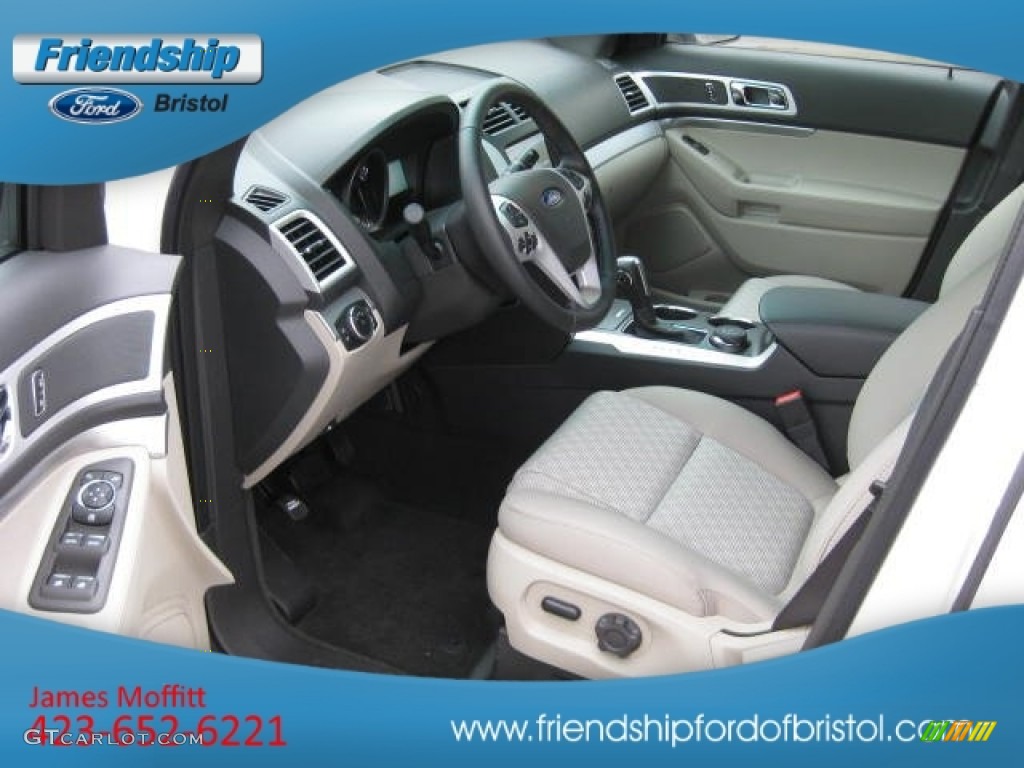 2012 Explorer XLT 4WD - White Platinum Tri-Coat / Medium Light Stone photo #13