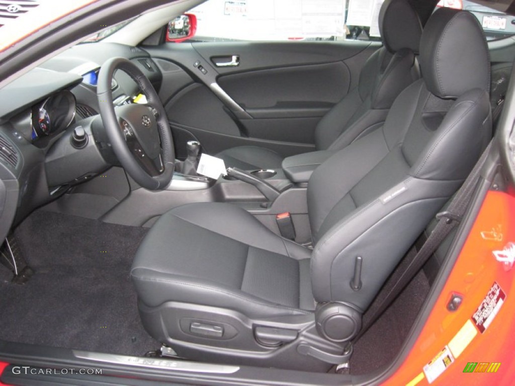 Black Leather Interior 2012 Hyundai Genesis Coupe 3.8 Track Photo #60246969