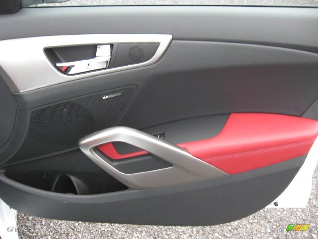 2012 Hyundai Veloster Standard Veloster Model Black/Red Door Panel Photo #60247289