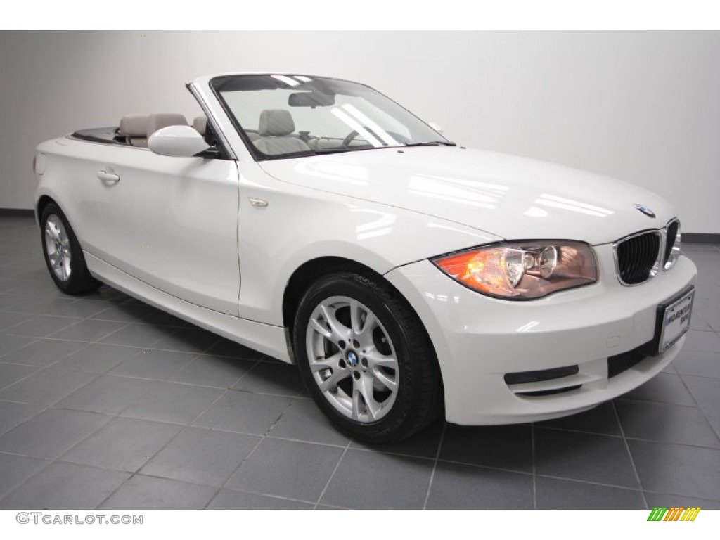 2008 1 Series 128i Convertible - Alpine White / Taupe photo #1