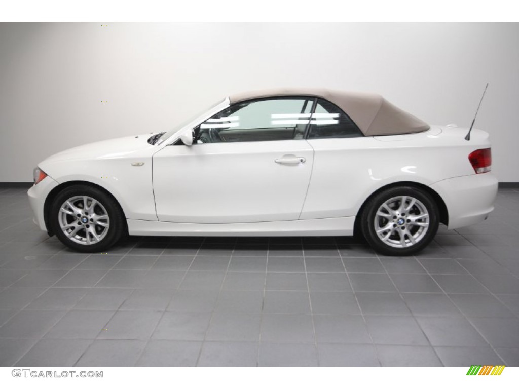 2008 1 Series 128i Convertible - Alpine White / Taupe photo #2
